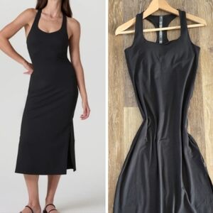Vuori Halo Racerback Dress Sundress  NWT Black Athleisure Casual Performance